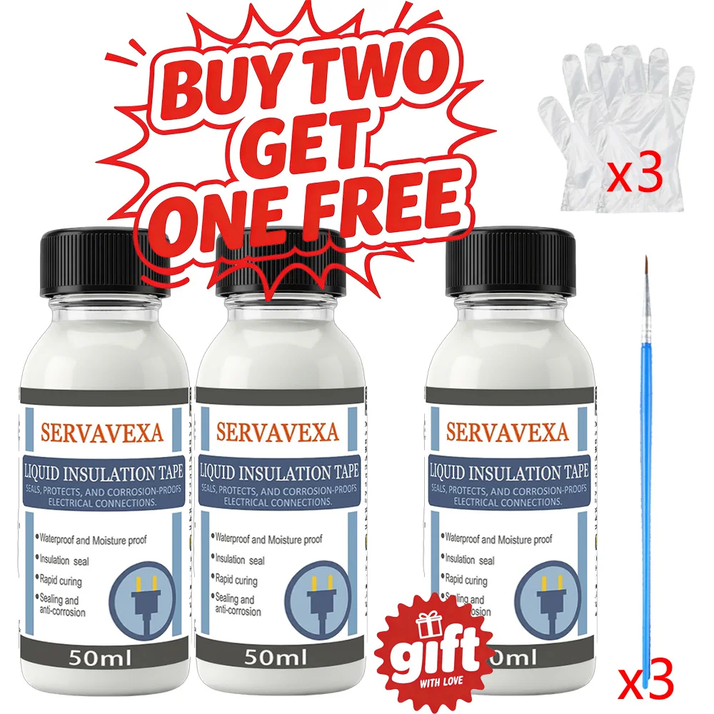 SERVAVEXA Liquid Electrical Tape Kit, Waterproof Insulation Sealant with Brush & Gloves, Rapid Curing for Outdoor Wiring - Image 12