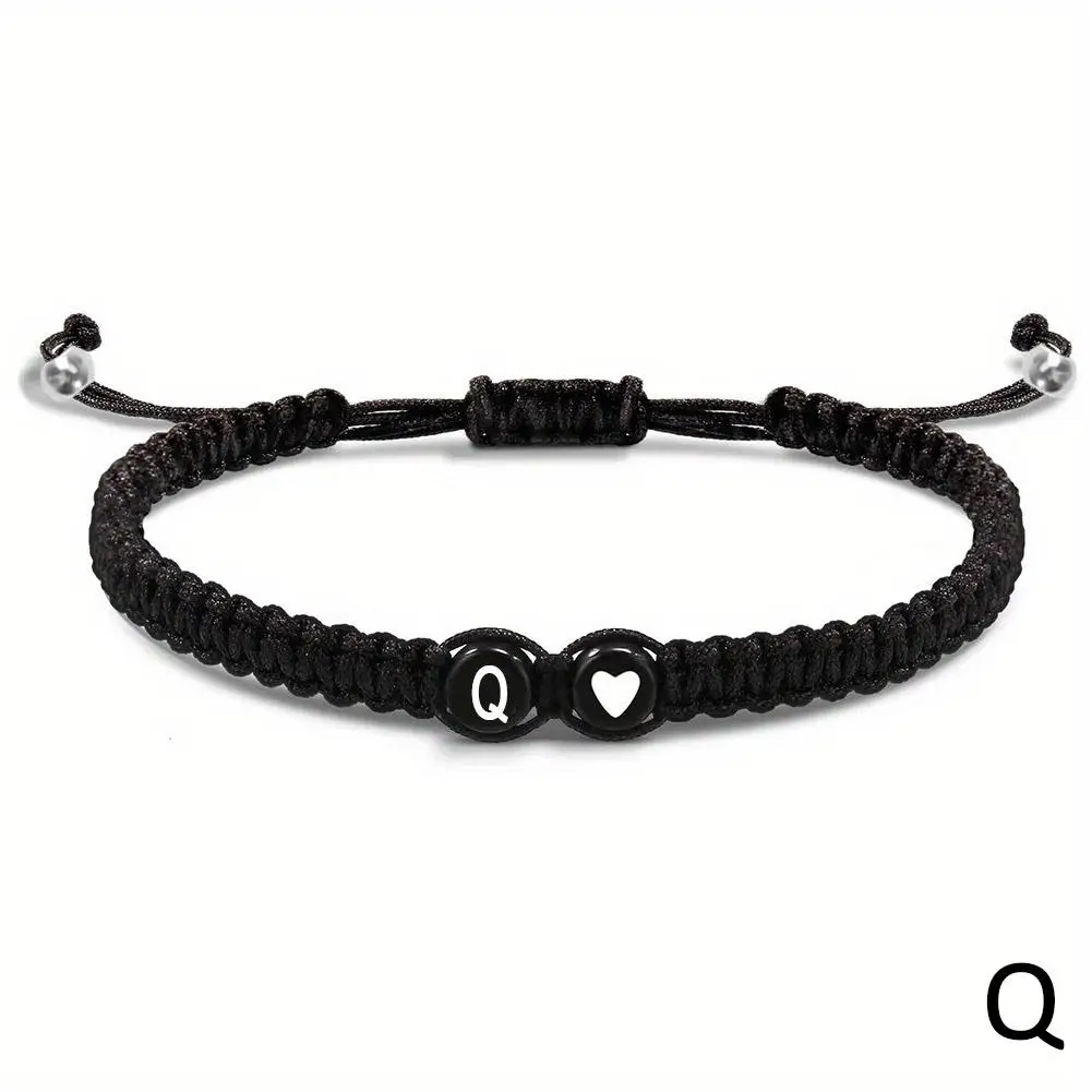 26 Letters Initial Heart Bracelets Handmade Adjustable A-Z Name Braided Bracelets For Women Men Friendship Jewelry Gifts - Image 27