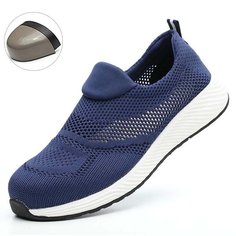 Steel Toe Shoes For Women Summer Breathable Safety Shoes Lightweight Comfortable Non Slip Work Shoes Steel Toe Sneaker For Man - Image 9