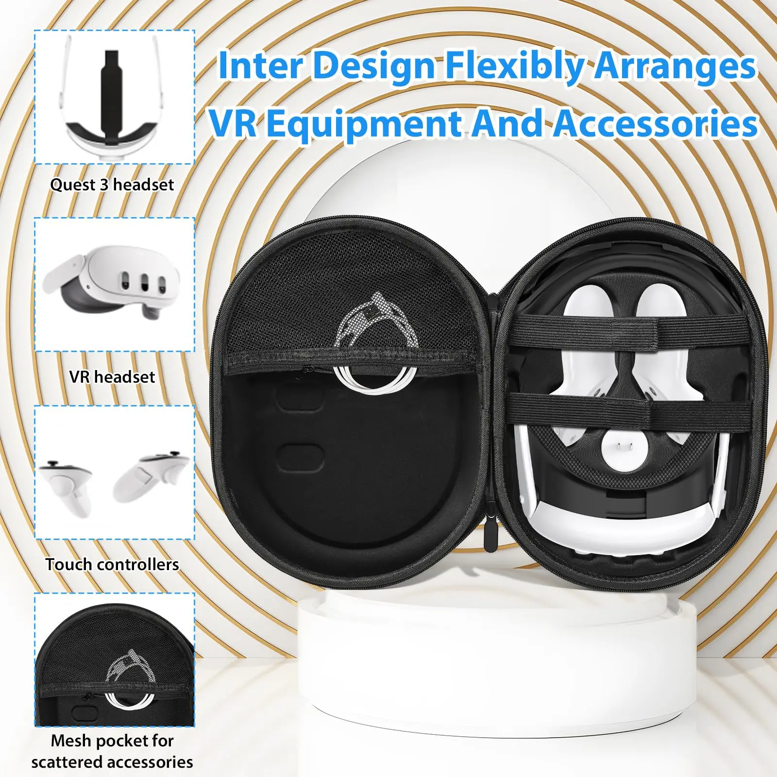 Hard Carrying Case Compatible with Oculus/Meta Quest 3, Suitable for Travel Portable Protection Accessories for Oculus Quest 3 - Image 5