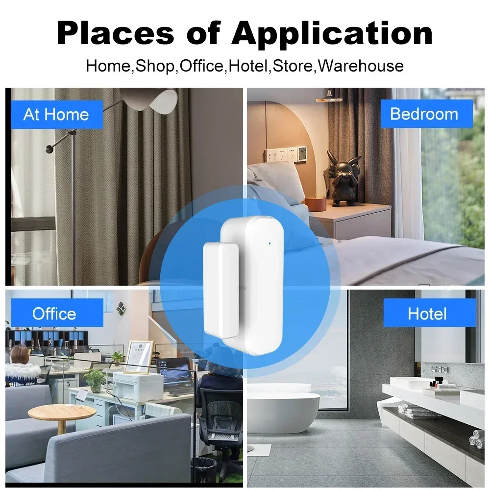 Work with Tuya Zigbee 3.0 WiFi Smart Door Window Sensor Open Close Detector Home Security Alarm Voice Control Alexa Google Home - Image 4