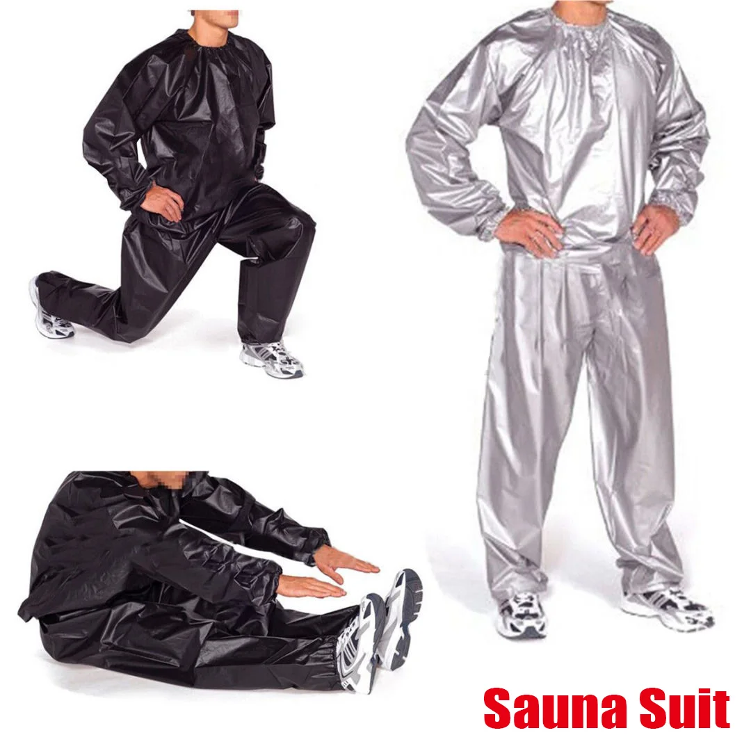 1Set Sauna Top Pants Suit for Weight Loss Waterproof Windproof Sweat Tracksuit Elastic Openings Fat Burning Sports Fitness - Image 3