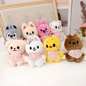 New Stray Kids Keychain Pendant SKZOO Plush Toy Doll Water Towel Bean Eye Li Longfu Keychain Children's Birthday Gift