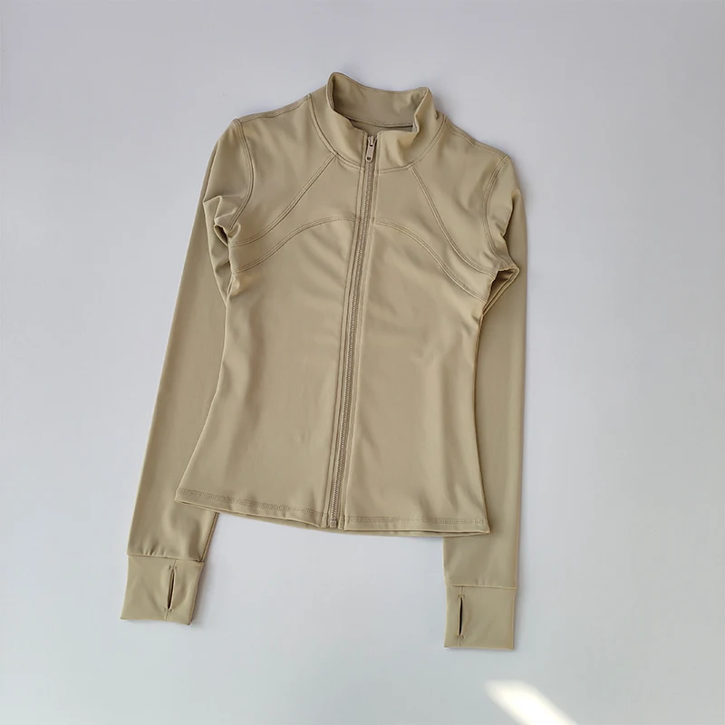 Yoga Suit Women's High-end Standing Collar Long Sleeved Sports Jacket Running Training Fitness Top Windproof Running Suit - Image 8