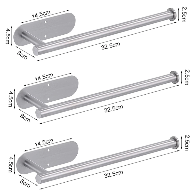 Adhesive Toilet Paper Holder Stainless Steel Wall Mount Kitchen Roll Towel Rack Napkin Dispenser Absorbent Stand Tissue Hanger - Image 14