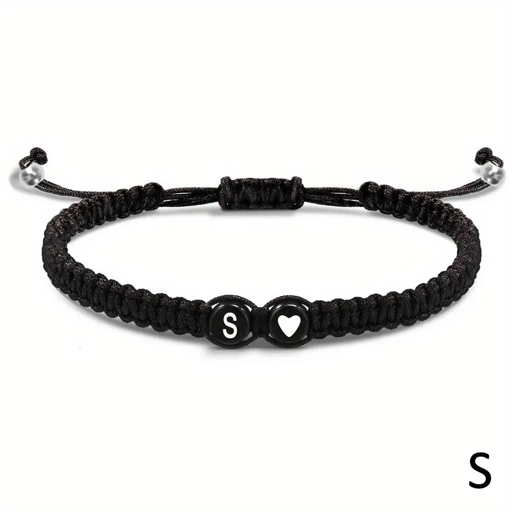 26 Letters Initial Heart Bracelets Handmade Adjustable A-Z Name Braided Bracelets For Women Men Friendship Jewelry Gifts - Image 25