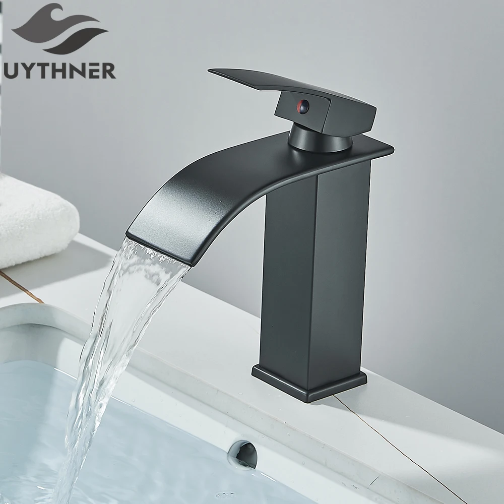 Brushed Golden Basin Faucets Elegant Waterfall Bathroom Sink Faucet Single Lever Hole Deck Mount Brass Mixer Taps - Image 15
