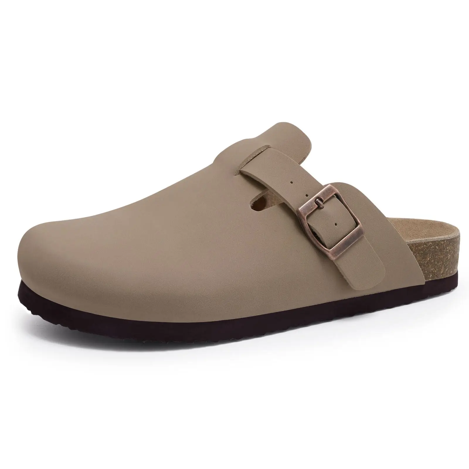 Comwarm Fashion Women's Suede Mules Slippers Men Clogs Cork Insole Sandals With Arch Support Outdoor Beach Slides Home Shoes - Image 9
