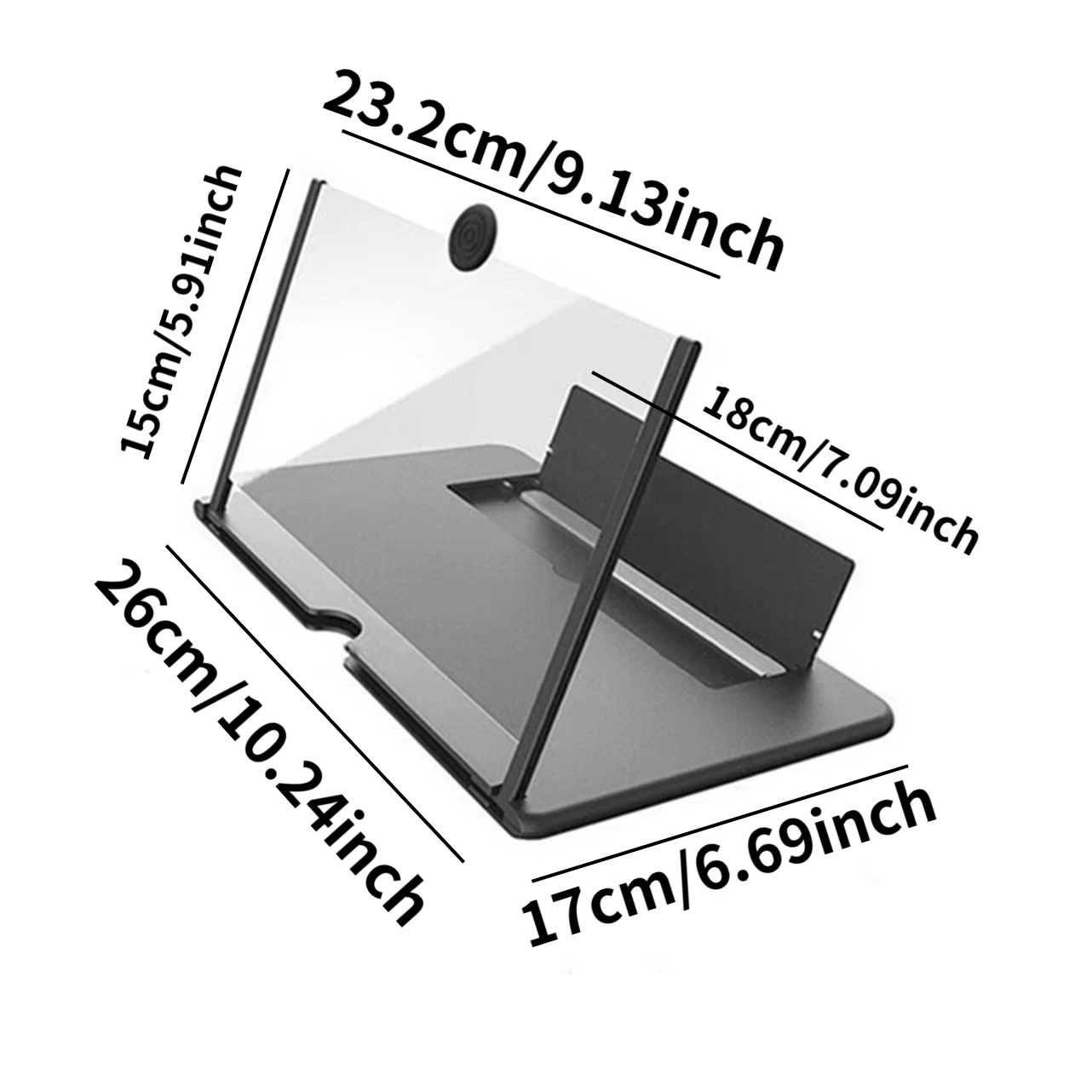 3D HD Phone Screen Amplifier Projector, Foldable Stand for Movies Videos Games, Compatible with All 10 Inch Smartphones - Image 7
