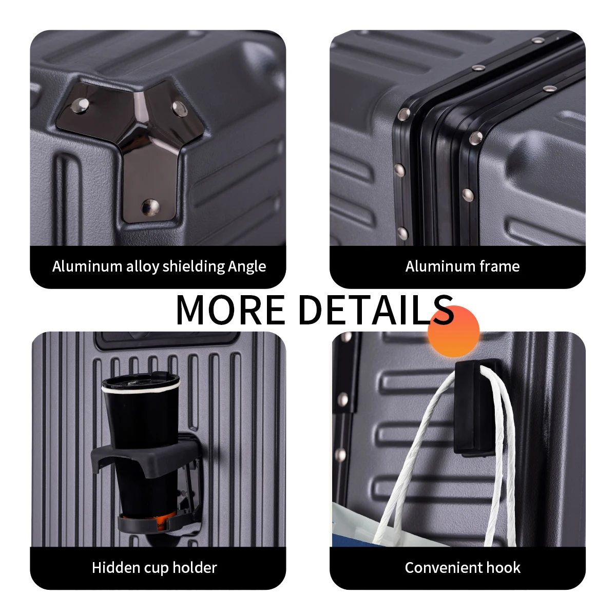 Trolley Luggage 20 24 26 28" Aluminum Frame Rolling Luggage Case USB Travel Suitcase on Wheels Combination Lock Carry on Luggage - Image 4