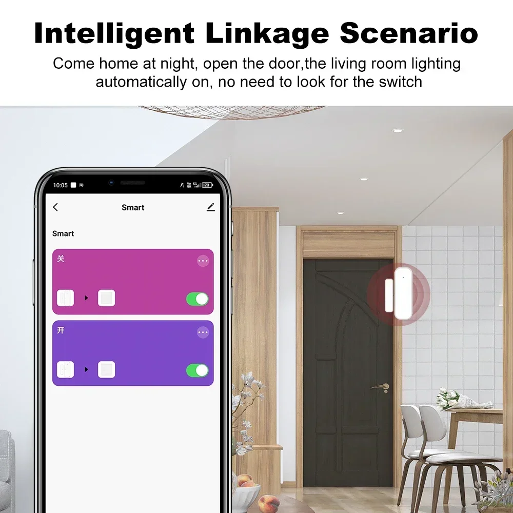 Work with Tuya Zigbee 3.0 WiFi Smart Door Window Sensor Open Close Detector Home Security Alarm Voice Control Alexa Google Home - Image 5