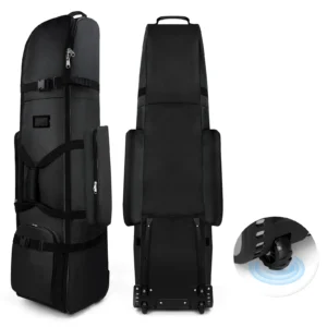 Golf Travel Bag Heavy Duty 900D Polyester Oxford Wear-Resistant Excellent Zipper With Wheel Soft Sided Foldable Golf Travel Case