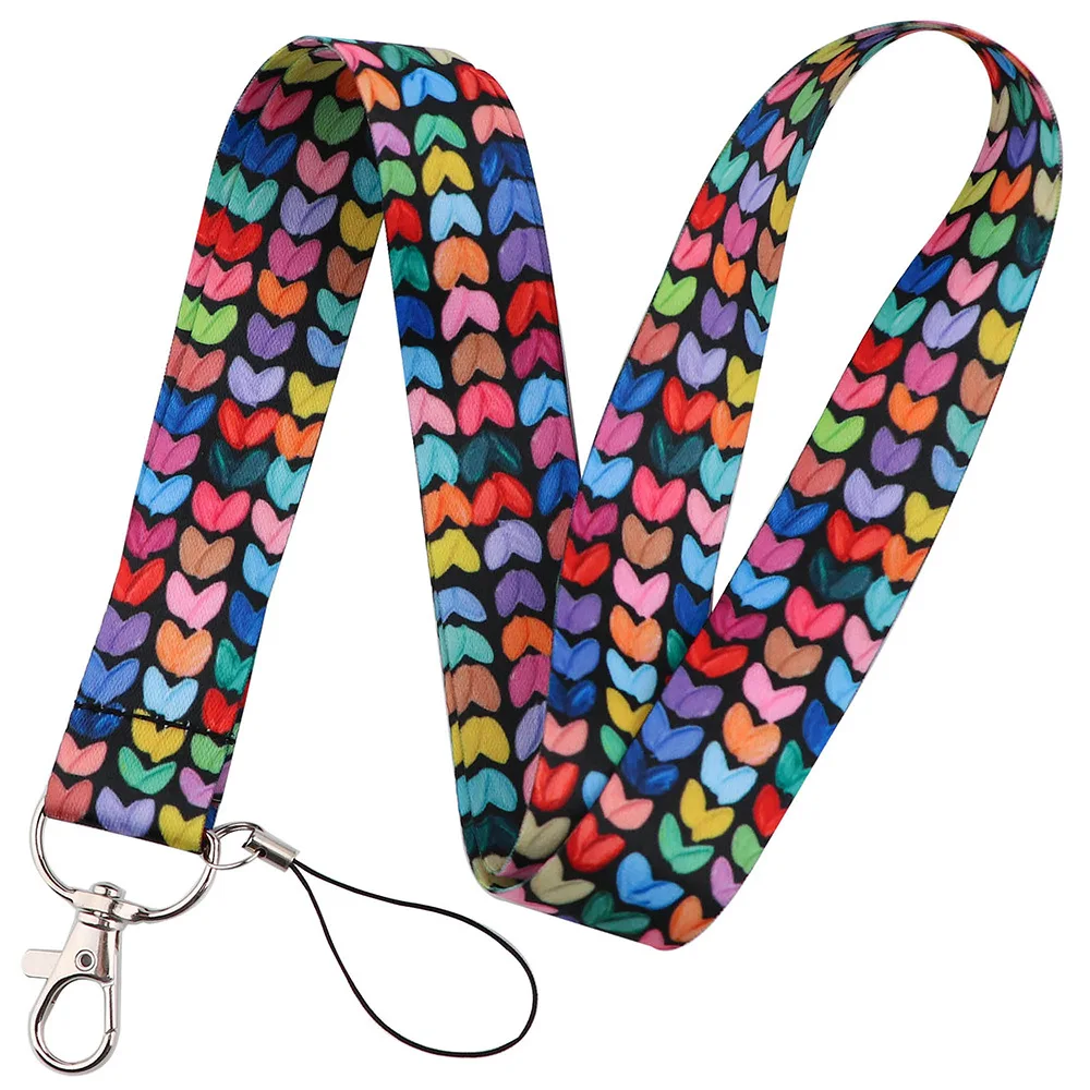 Colorful Cute Heart Neck Teacher Lanyard for Keys Keychain Badge Holder ID Credit Card Pass Key Ring Neck Straps Nurse Gift - Image 6