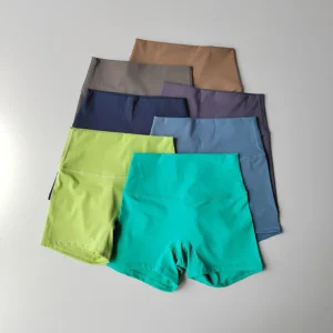 Nude Yoga Shorts for Women Running and Slimming Elastic Fitness Quick-drying High Waist Tight Training Dance Three-point Pants