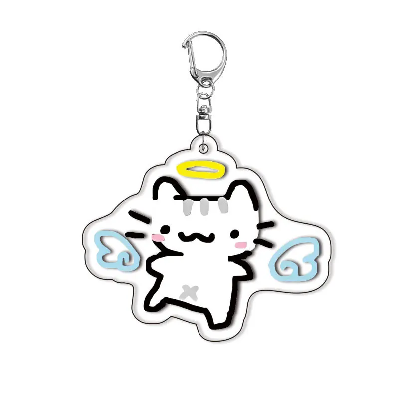 Hot Funny Cat Memes Keychain Student Gift Bag Lanyard Women's Bag Pendant Keychain Cute Things Gift for Best Friends Wholesale - Image 5