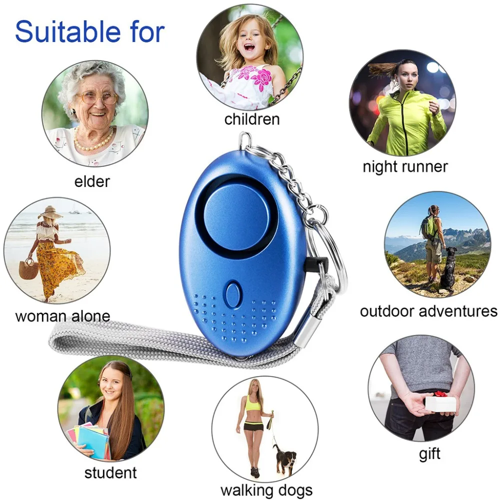 130dB Self Defense Alarm Anti-wolf Girl Child Women Security Protect Alert Personal Safety Scream Loud Emergency Alarm Keychain - Image 5