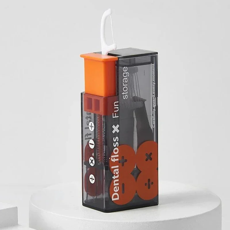 Portable Floss Dispenser Includes 10Pcs Floss Automatic Ejectable Floss Organiser Oral Care Press-on Disposable Flossing Sticks - Image 3