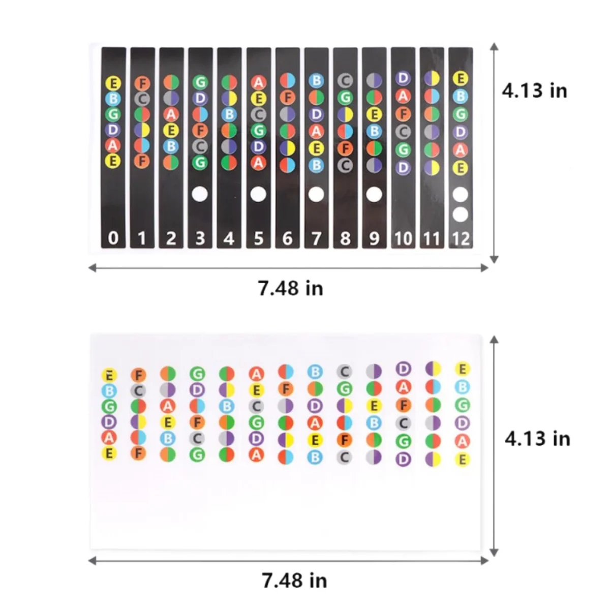 Miwayer Guitar Fretboard Notes Map Labels Stickers 6 String Transparent and Black Fingerboard Fret Decals for Guitar Beginner - Image 2