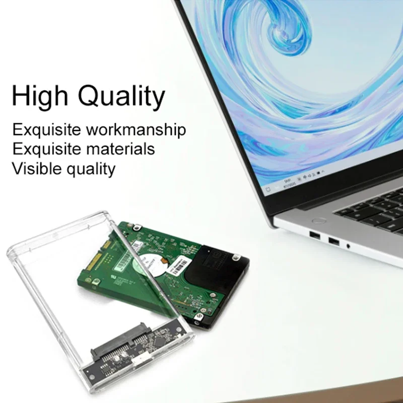 3.0/3.1 HDD Enclosure 2.5inch SATA SSD Hard Drive Case with 5Gbps Transfer Speed and Transparent Design Mobile External Housing - Image 4