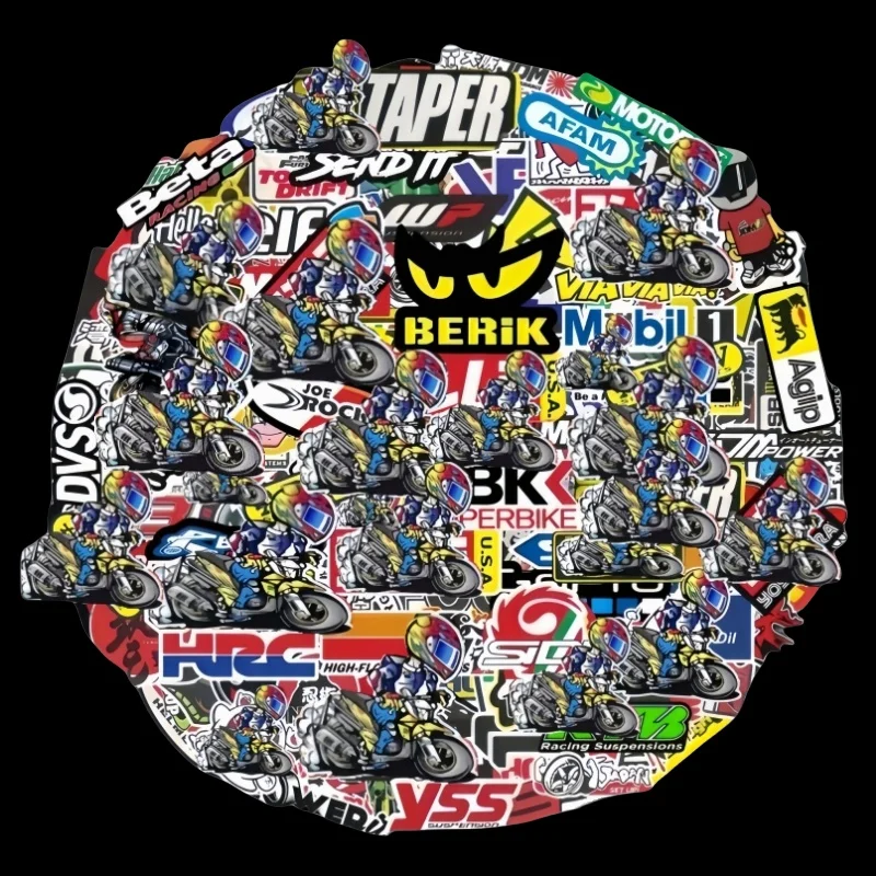 40/80pcs Car Bike Helmet Tank Racing Sponsor Logo Set Motorcycle Stickers Moto For Honda Yamaha Kawasaki Suzuki Motocross Decals