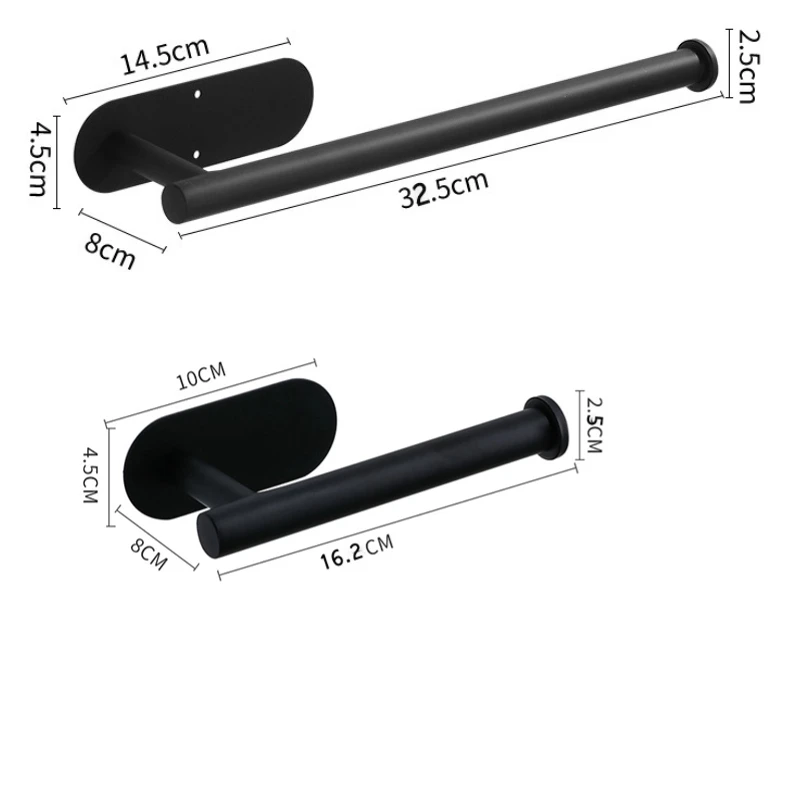 Adhesive Toilet Paper Holder Stainless Steel Wall Mount Kitchen Roll Towel Rack Napkin Dispenser Absorbent Stand Tissue Hanger - Image 8