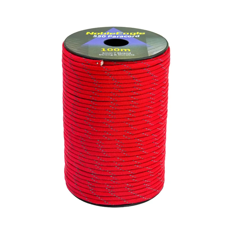 Reflective Paracord Military 7 Strand 4mm 550 Tactical Parachute Cord Camping Tent Lanyard DIY Bracelet Weaving Rope - Image 9