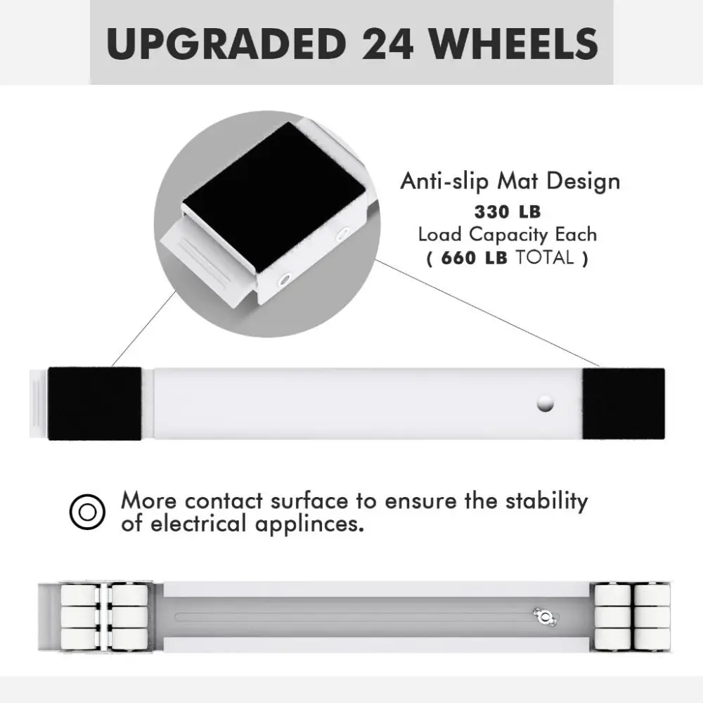 2PCS Set Refrigerator Washing Machine Base Holder 24 Universal Wheels Strong Load Adjustable Furniture Moving Tools - Image 6