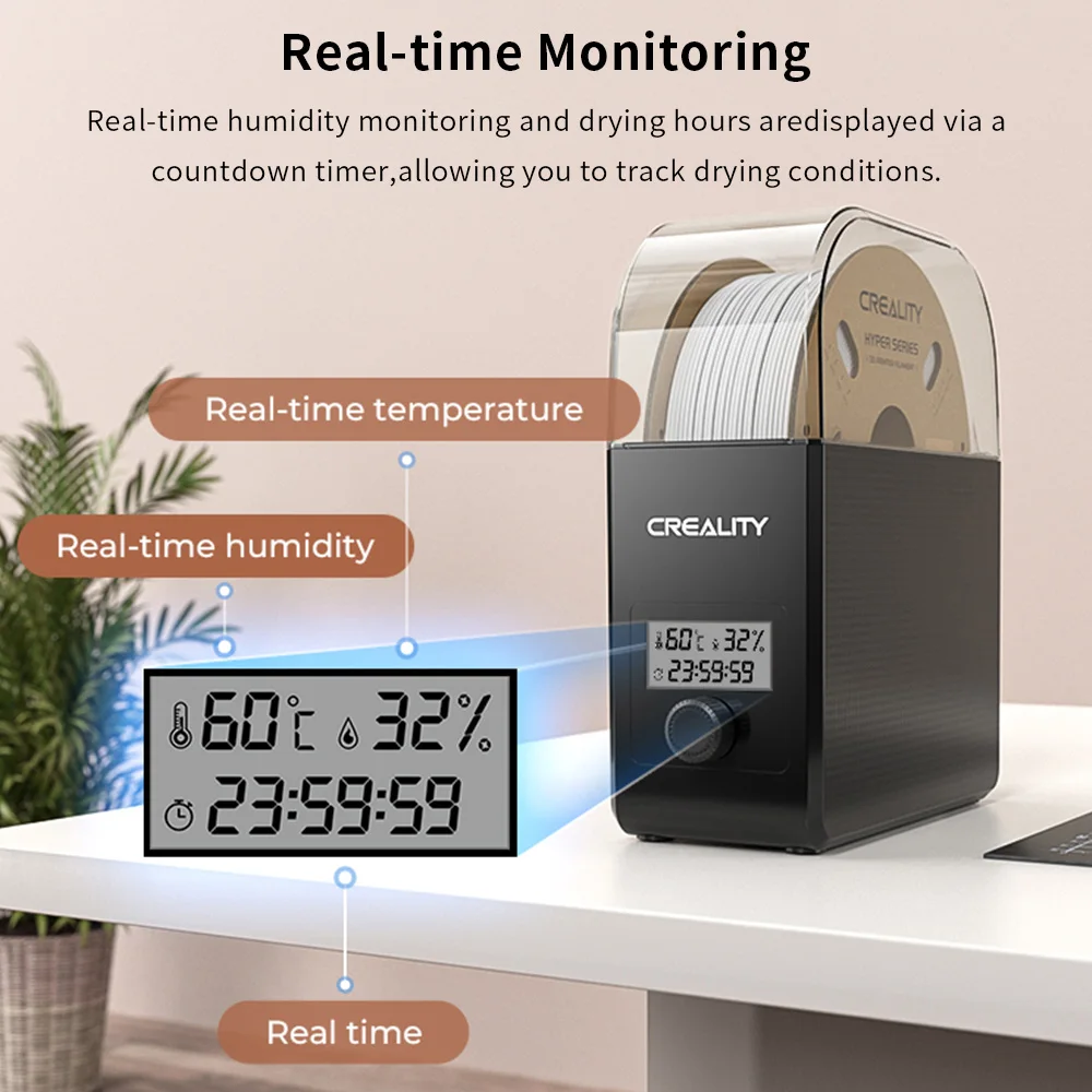 Creality Filament Dryer Upgrade Fan Filament Dry Box 1KG PLA PETG ABS TPU Filaments Dehydrator Storage Box Filament Spool Holder - Image 2
