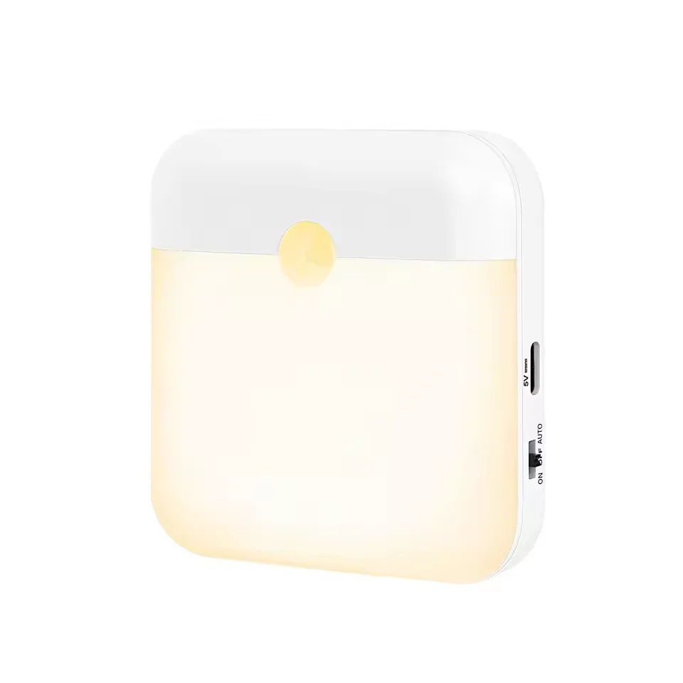 PIR Motion Sensor LED Night Light USB Rechargeable Withswitch Night Lamp for Bedroom Kitchen Cabinet Light Wireless Closet Light - Image 7