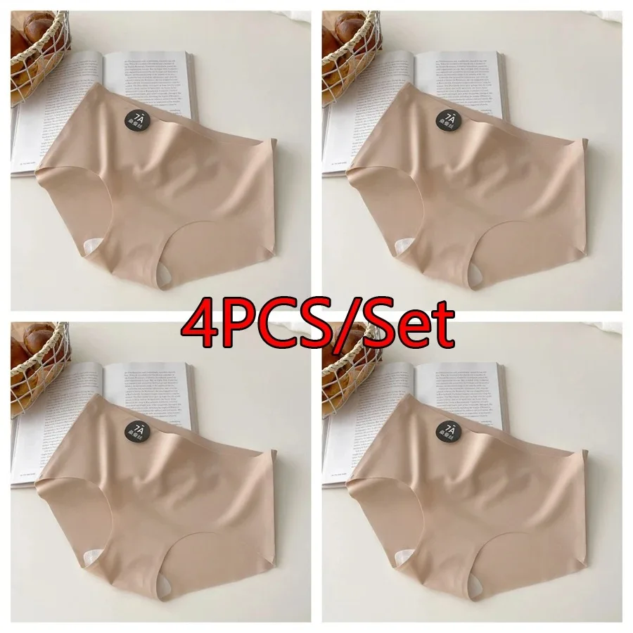 4PCS/Set Women Panties Slip Silk Seamless Briefs For Women Female Underwear Soft Thin Light Panty Culotte Femme Underpants M-XL - Image 9