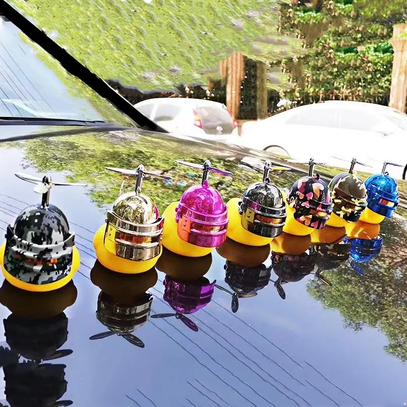Motor Accessories Yellow Duck with Helmet for Bike Without Lights Auto Car Accessories Duck In The Car Car Interior Decoration - Image 4