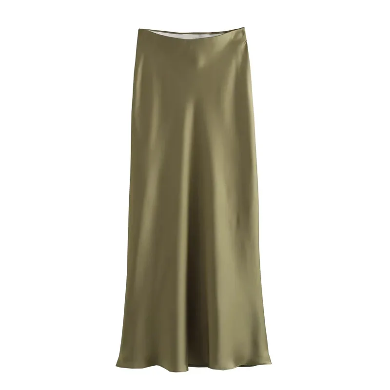 MUJER Woman 2026 Satin Skirt Women High Waist Long Skirts For Women Summer Black Midi Skirt Woman Office Elegant Women's Skirts - Image 6