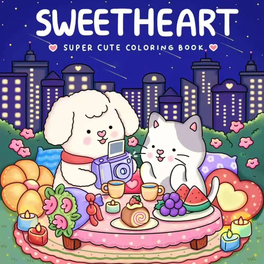 FUZZY FRIENDS Cute Comfy Coloring Book for Adults and Teens Featuring Adorable Creatures in Cozy Hygge Moments for Relaxation - Image 7