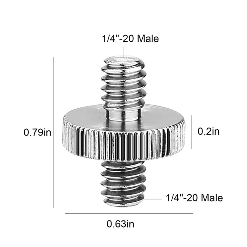 1/4 Inch to 1/4 3/8 Inch Male Camera Screw Mount Adapter Tripod Screw Adapter Female Thread for Camera Tripod Monopod Ring Light - Image 12