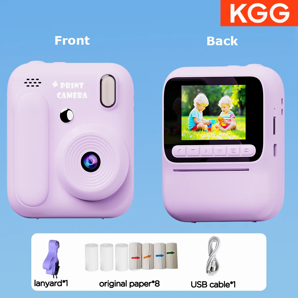 Color Printing Camera Kids Instant Camera 32GB 1080P Thermal Print Digital Camera Print Photo Video Games Music Children Gift - Image 9