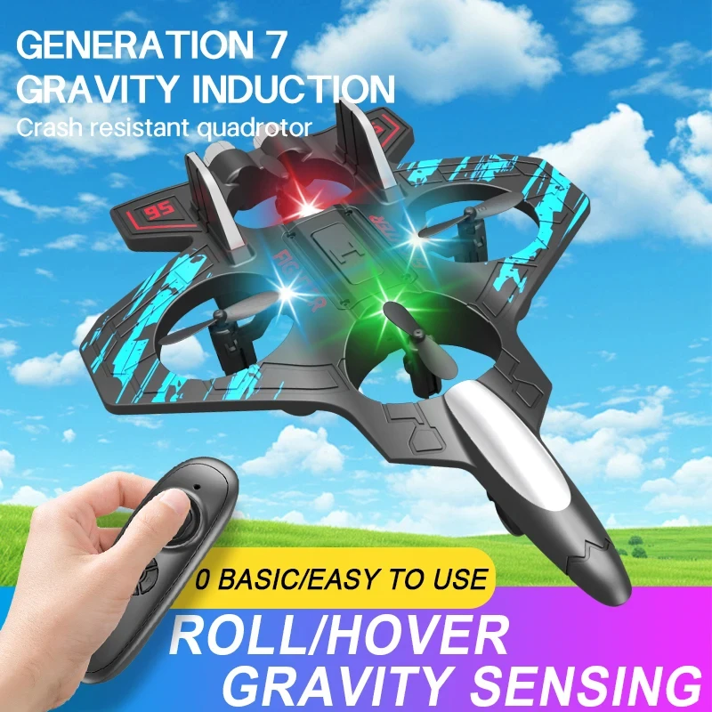 2.4G remote control fighter electric foam glider stunt tumbling UAV hovering helicopter with LED colorful lights aircraft model - Image 6