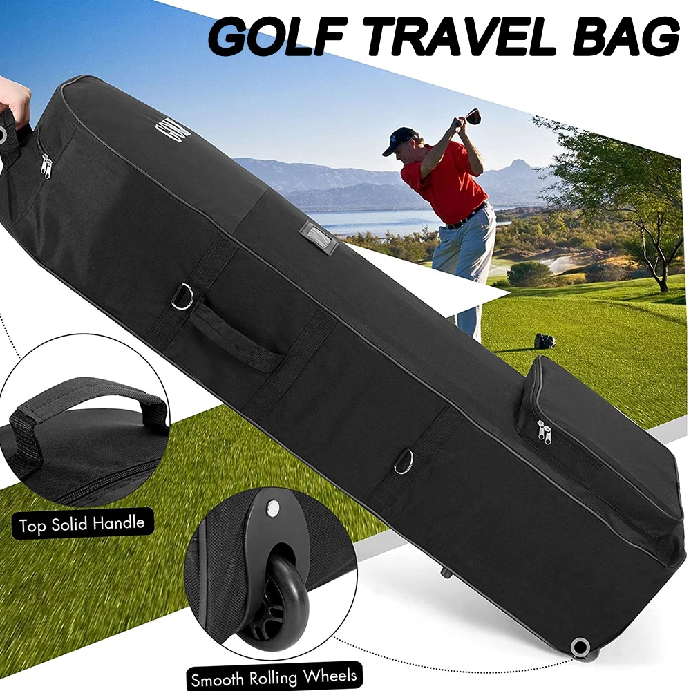 Soft Golf Travel Bags With Wheels Large Capacity Aviation Bag Practical Durable 600D Golf Club Bags Storage Pouch