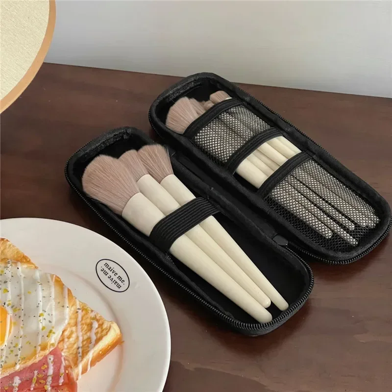 Black Cosmetic Storage Bags Waterproof Double Zipper Makeup Brushes Case Women Bag Portable Travel Brush Holder Pen case Box - Image 3