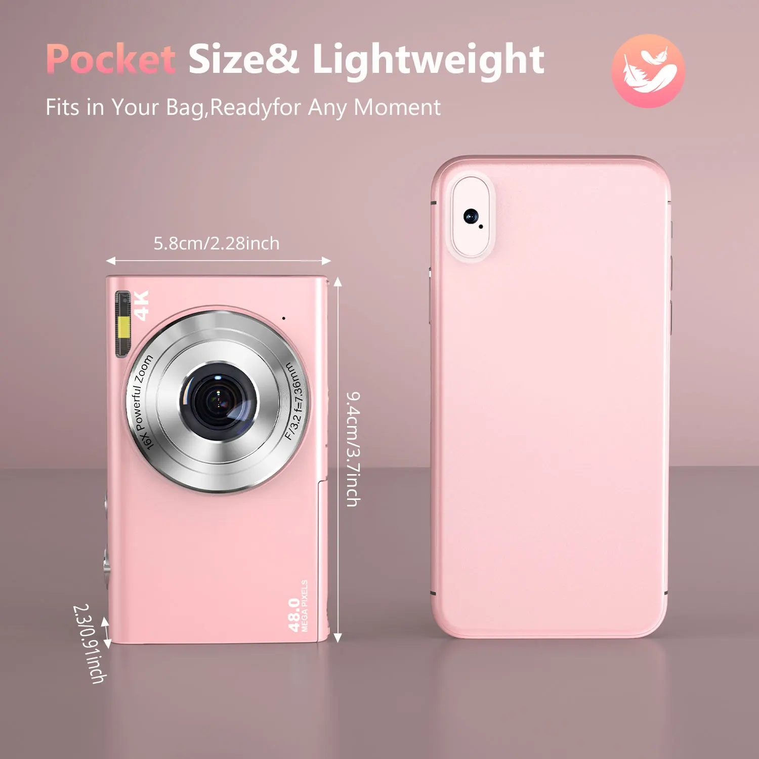 4K Digital Camera Autofocus Vlogging Camera HD 48MP with 2.8" Large Screen Camcorder Camera for Photography for Kid Adult - Image 2