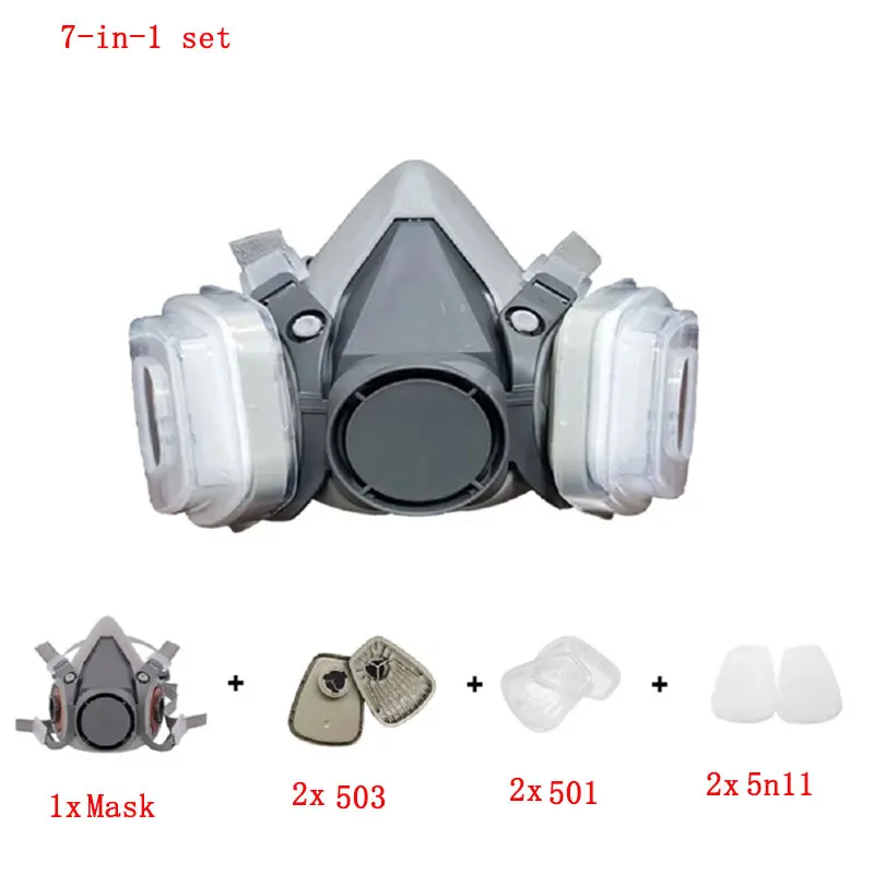 6200 Dust Mask Half Face With 503 5N11 Particle Filters Goggles Set For Industrial Labor Dust Paint Spray Decoration Grinding - Image 13