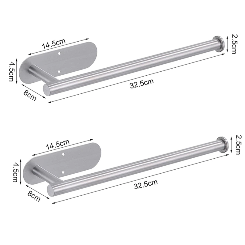 Adhesive Toilet Paper Holder Stainless Steel Wall Mount Kitchen Roll Towel Rack Napkin Dispenser Absorbent Stand Tissue Hanger - Image 12