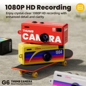 Magecam Digital Camera 0.96 Inch Keychain Camera Retro Support Memory Card 1080P Very Small Camcorder Video Recorder with Flash