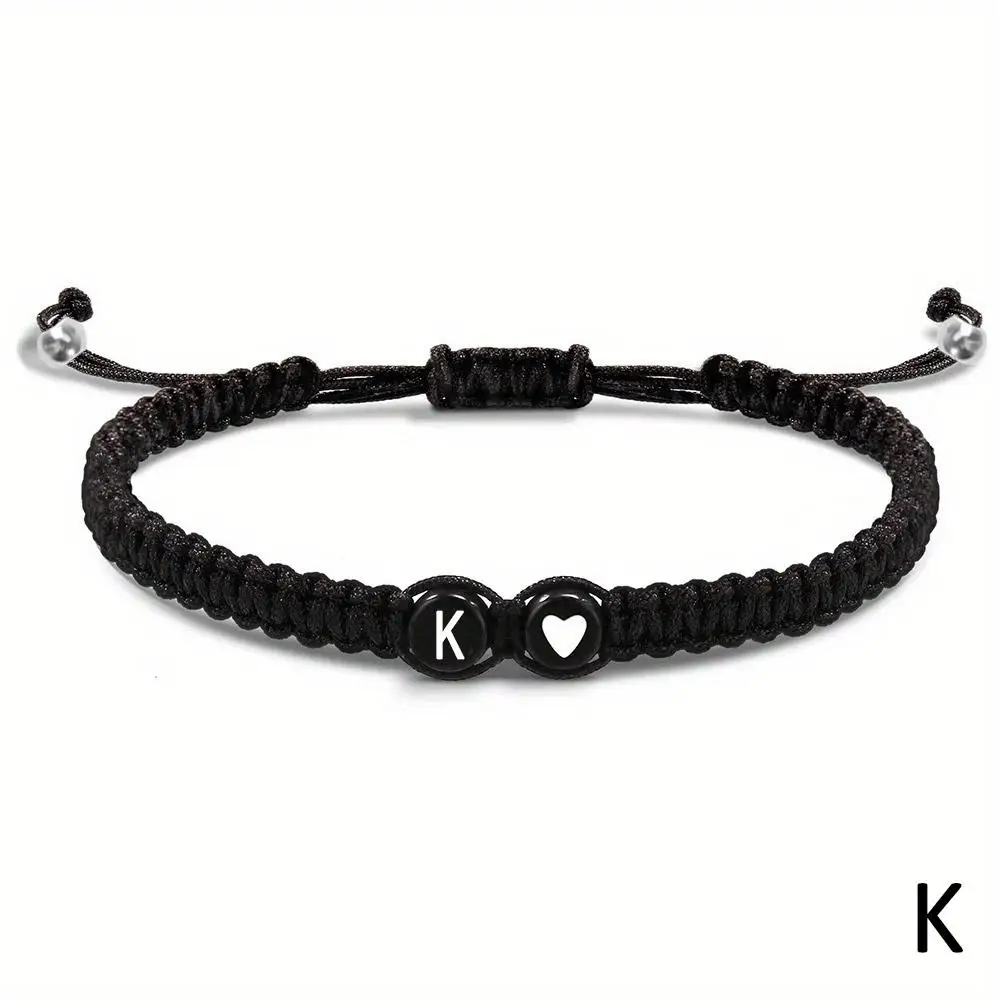 26 Letters Initial Heart Bracelets Handmade Adjustable A-Z Name Braided Bracelets For Women Men Friendship Jewelry Gifts - Image 7