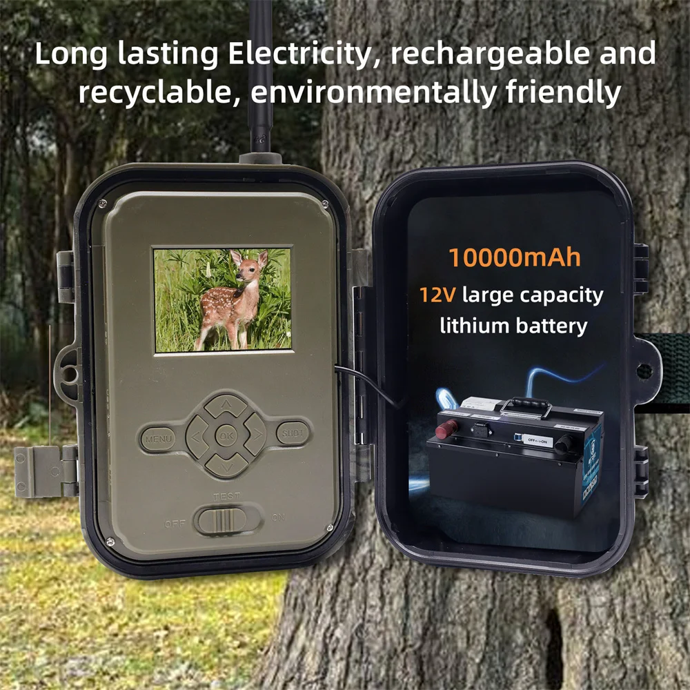 4G HD Live Video Lithium Battery Cellular Trail Camera 50MP 4K Wireless Game App Cloud Service Waterproof IP66 Wildlife Monitori - Image 3