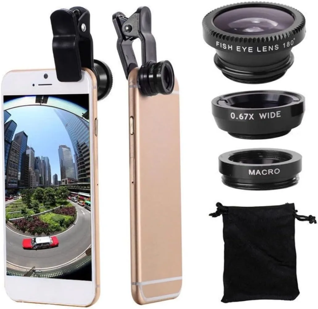 1 Set 3In1 Mobile Phone Fish Eye+Wide Angle+Macro Lightweight Camera Lens For Universal Cell Phone - Image 2