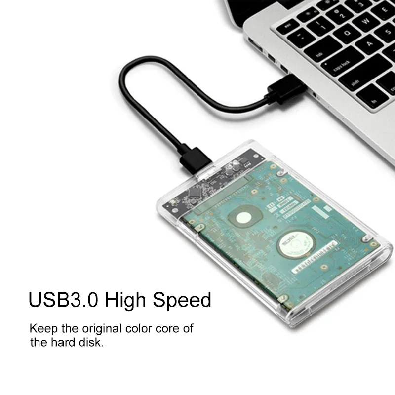 3.0/3.1 HDD Enclosure 2.5inch SATA SSD Hard Drive Case with 5Gbps Transfer Speed and Transparent Design Mobile External Housing - Image 5