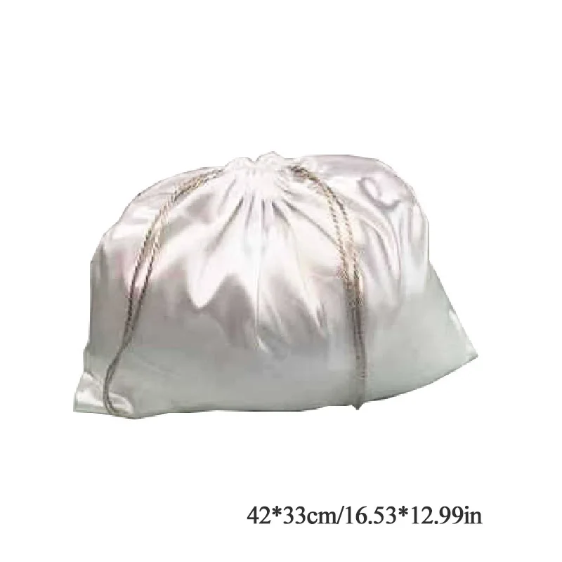 Large Silk Satin Drawstring Care Bag Custom Wigs Storage Dust Proof Packaging Pouch Black Reusable Sack Handbag Shoes Travel Bag - Image 17