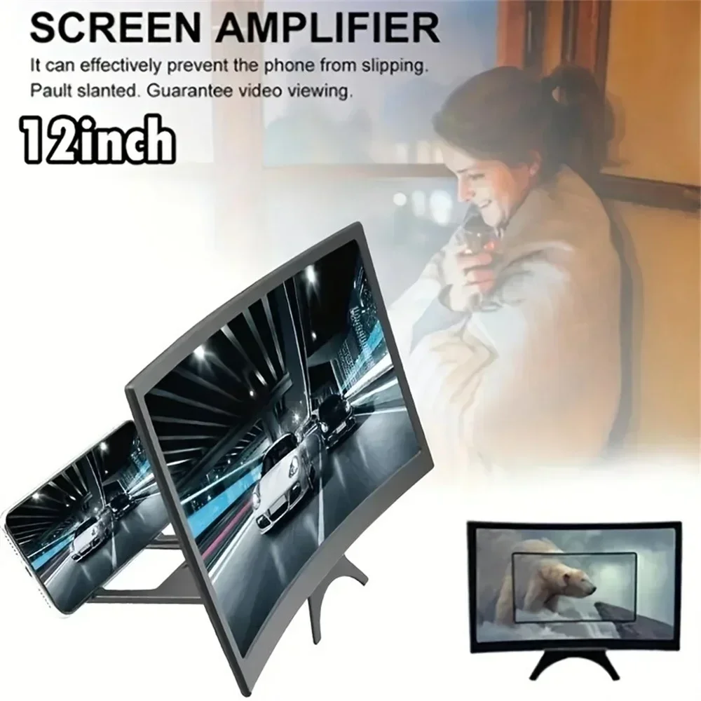 10/12 Inch/Phone Screen 3D HD Magnifier Movie Video Amplifier Holder Enlarger Screen Smart Phone Magnifying Curved Screen - Image 5
