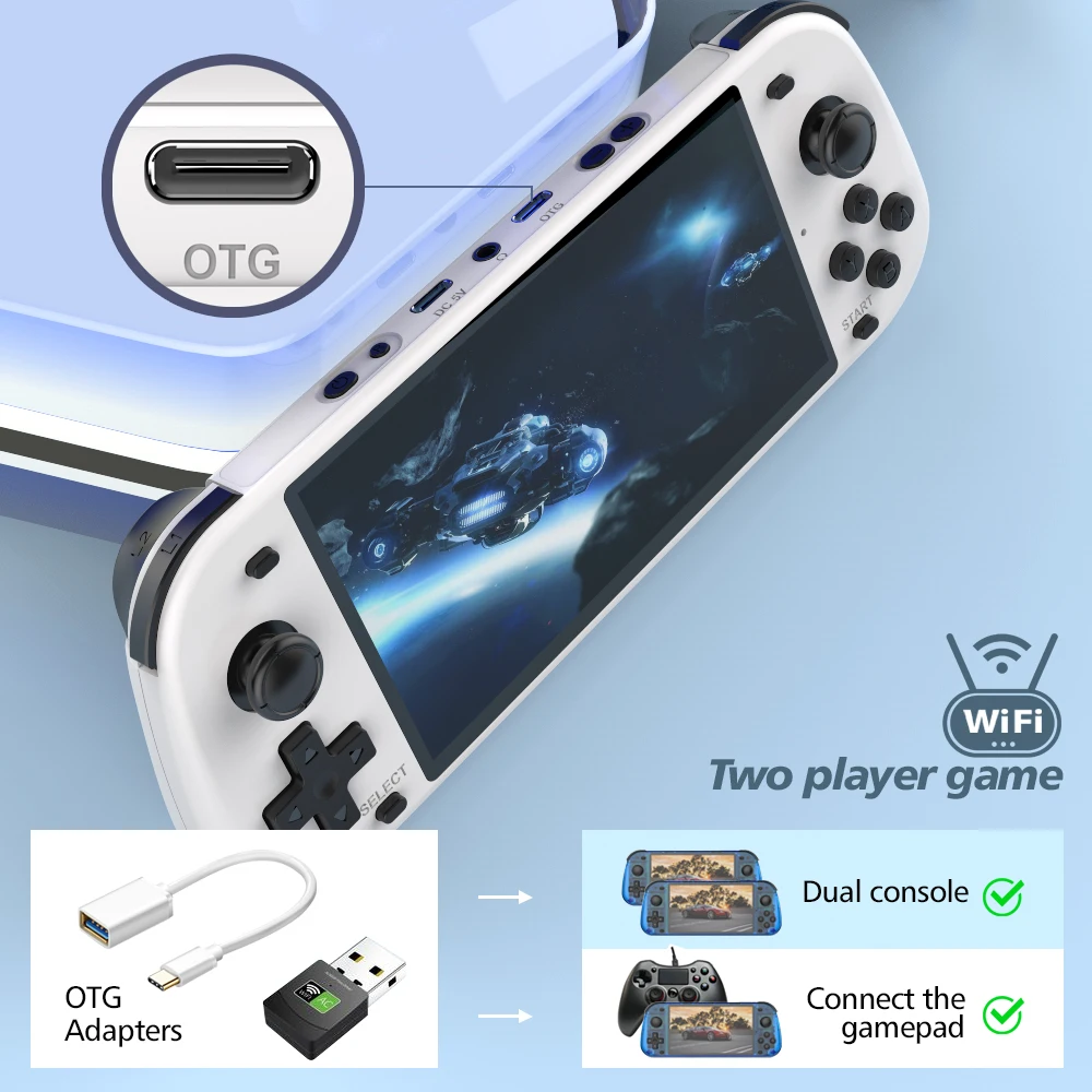 5.1inch Game Console R50S 128G IPS Screen Video Game Consoles Wifi Two-player Online Gaming Pocket R36S Upgraded Consolas - Image 6
