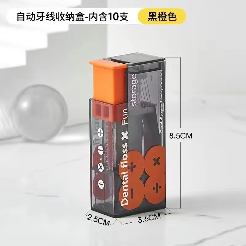 Portable Floss Dispenser Includes 10Pcs Floss Automatic Ejectable Floss Organiser Oral Care Press-on Disposable Flossing Sticks - Image 7